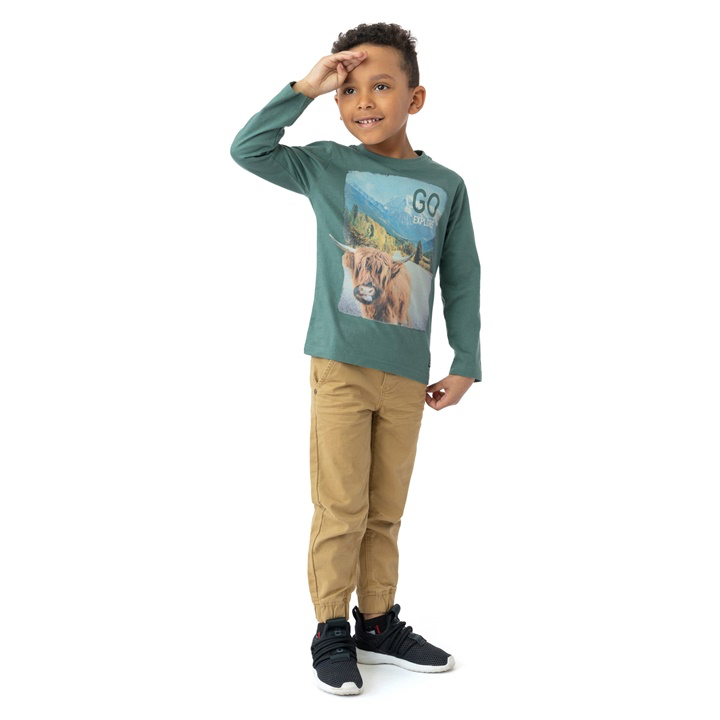 Go Explore Noruk Boys Green Long Sleeve Tee - Select Size