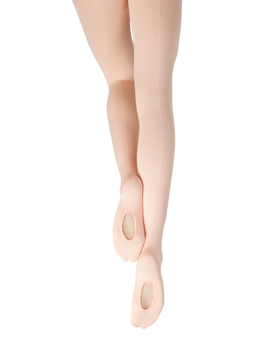 9C Childrenâs Classical Pink Professional Mesh Transition Tights With Seams - One Size