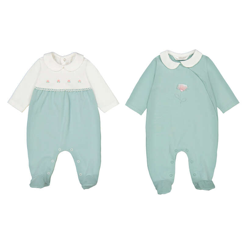 Aqua & White Long Onesie - Select Size