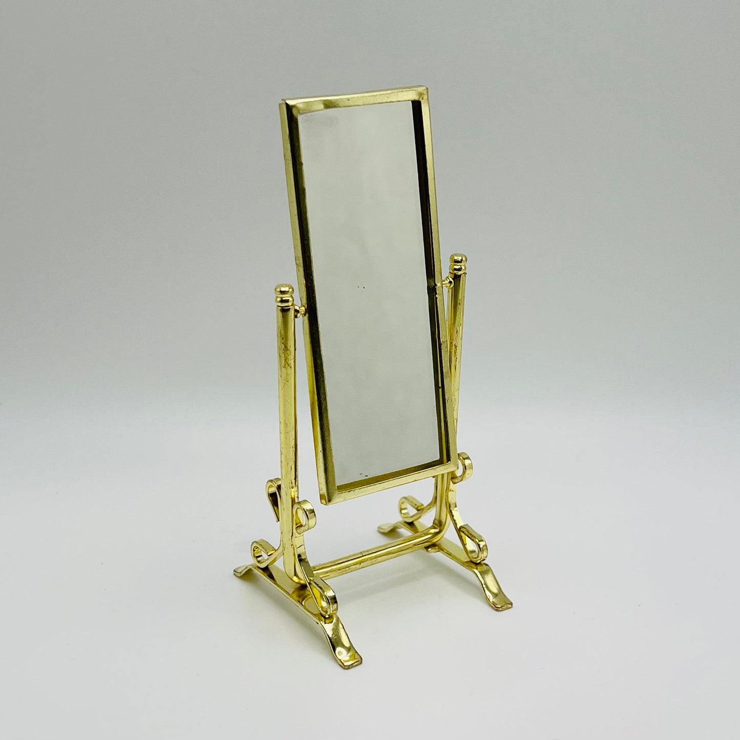 Metal Cheval Mirror - 1/12 Scale Dollhouse Miniature