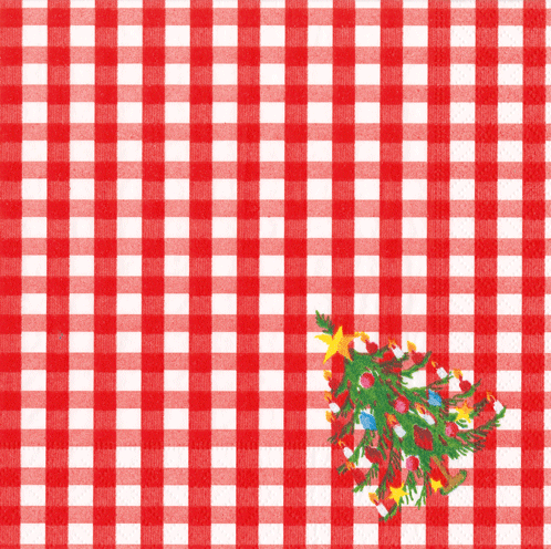 Christmas Tree Gingham Caspari Luncheon Napkin