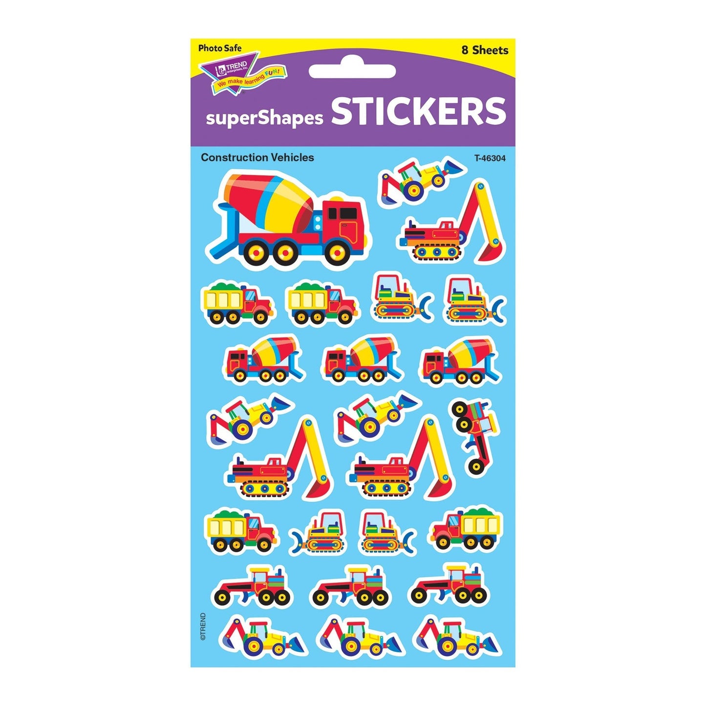 Construction Vehicles superShapes Stickers â Large