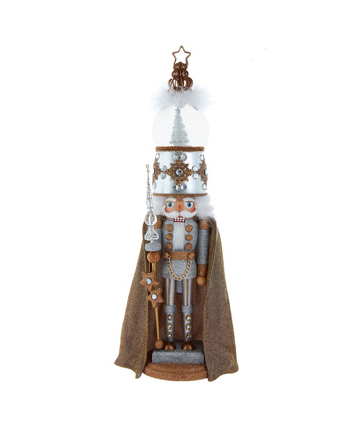 22" Hollywood Nutcrackers⢠Musical Gold & Silver Nutcracker With Water Globe