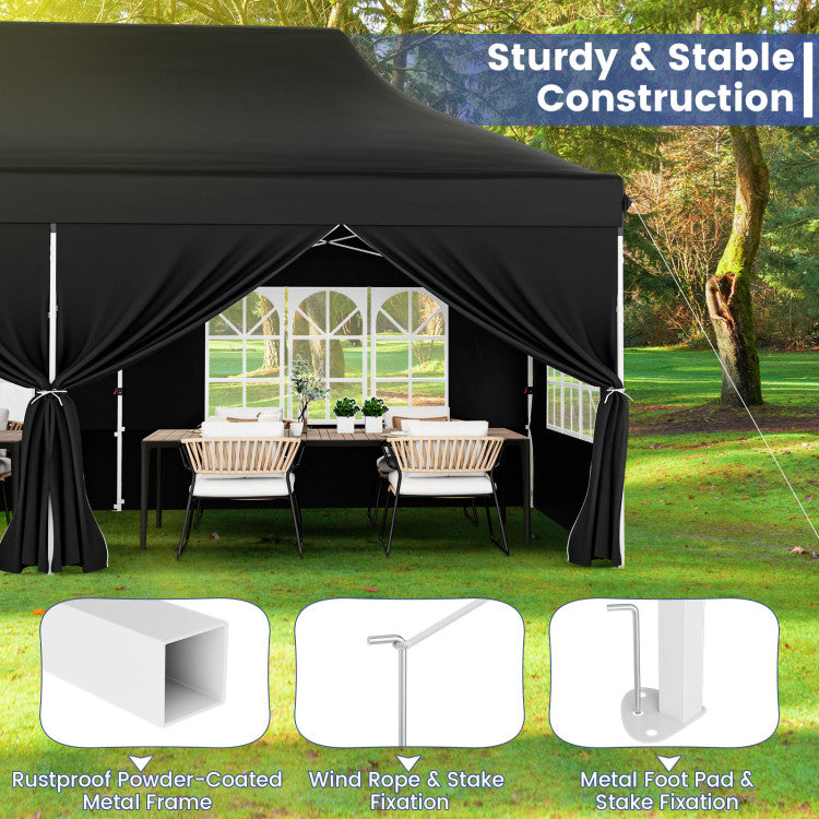 🔥[Hot sale]🔥10x20Pop up Canopy Tent with 6 sidewalls Commercial Heavy Duty Canopy UPF 50+ All Weather Waterproof Outdoor Wedding Party Tents