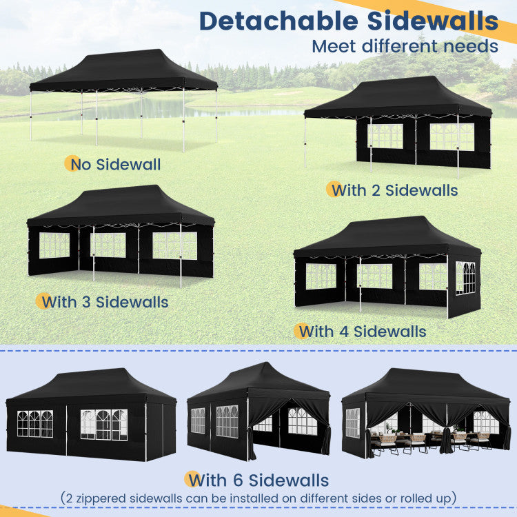 🔥[Hot sale]🔥10x20Pop up Canopy Tent with 6 sidewalls Commercial Heavy Duty Canopy UPF 50+ All Weather Waterproof Outdoor Wedding Party Tents