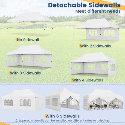 🔥[Hot sale]🔥10x20Pop up Canopy Tent with 6 sidewalls Commercial Heavy Duty Canopy UPF 50+ All Weather Waterproof Outdoor Wedding Party Tents