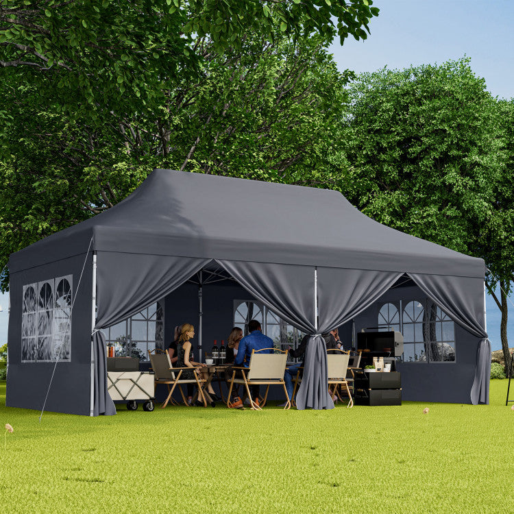 🔥[Hot sale]🔥10x20Pop up Canopy Tent with 6 sidewalls Commercial Heavy Duty Canopy UPF 50+ All Weather Waterproof Outdoor Wedding Party Tents