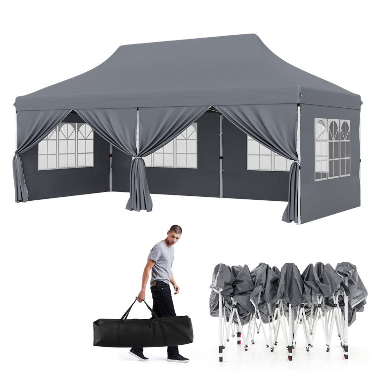 🔥[Hot sale]🔥10x20Pop up Canopy Tent with 6 sidewalls Commercial Heavy Duty Canopy UPF 50+ All Weather Waterproof Outdoor Wedding Party Tents