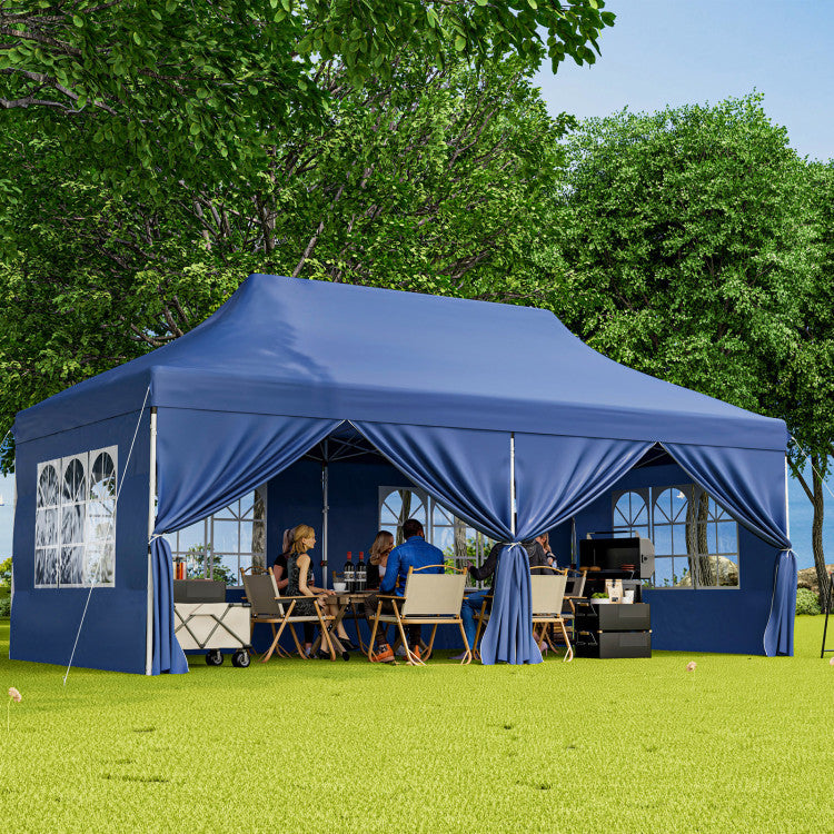 🔥[Hot sale]🔥10x20Pop up Canopy Tent with 6 sidewalls Commercial Heavy Duty Canopy UPF 50+ All Weather Waterproof Outdoor Wedding Party Tents