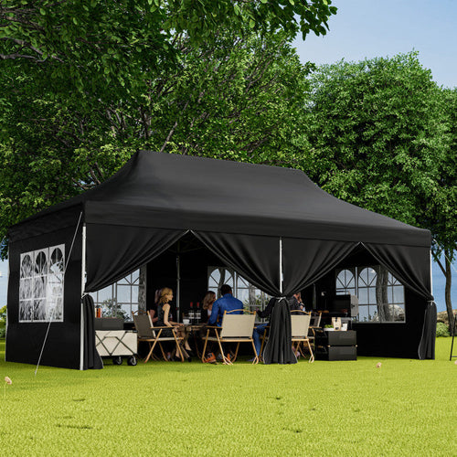 🔥[Hot sale]🔥10x20Pop up Canopy Tent with 6 sidewalls Commercial Heavy Duty Canopy UPF 50+ All Weather Waterproof Outdoor Wedding Party Tents