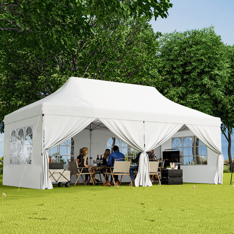 🔥[Hot sale]🔥10x20Pop up Canopy Tent with 6 sidewalls Commercial Heavy Duty Canopy UPF 50+ All Weather Waterproof Outdoor Wedding Party Tents