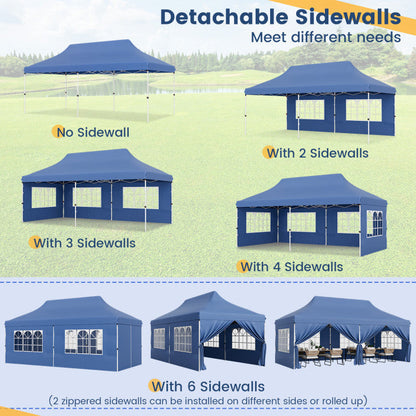 🔥[Hot sale]🔥10x20Pop up Canopy Tent with 6 sidewalls Commercial Heavy Duty Canopy UPF 50+ All Weather Waterproof Outdoor Wedding Party Tents