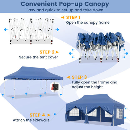 🔥[Hot sale]🔥10x20Pop up Canopy Tent with 6 sidewalls Commercial Heavy Duty Canopy UPF 50+ All Weather Waterproof Outdoor Wedding Party Tents