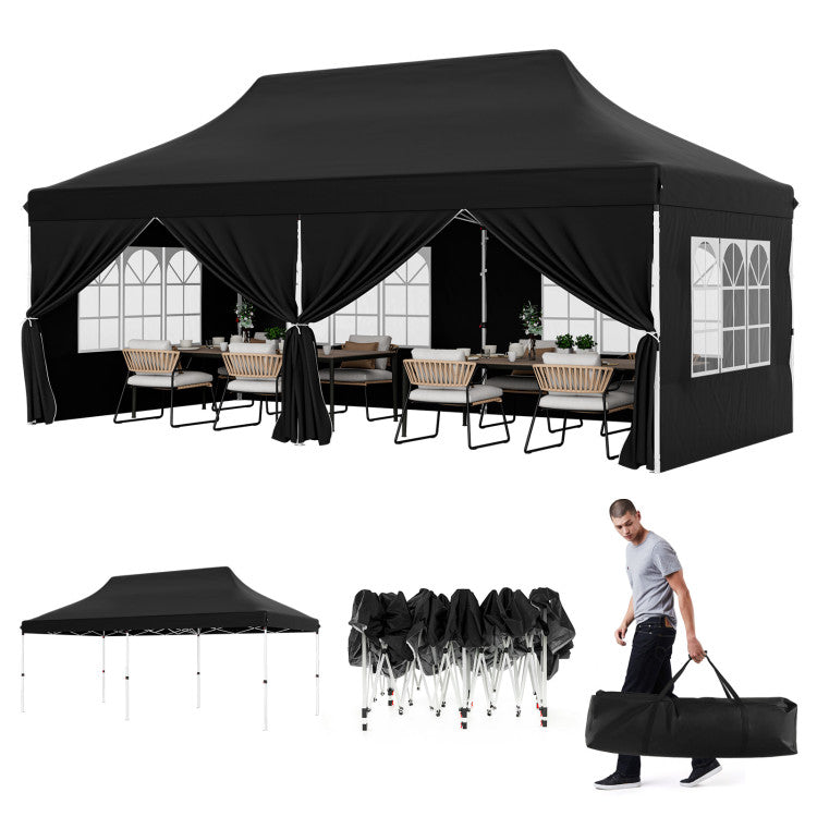 🔥[Hot sale]🔥10x20Pop up Canopy Tent with 6 sidewalls Commercial Heavy Duty Canopy UPF 50+ All Weather Waterproof Outdoor Wedding Party Tents