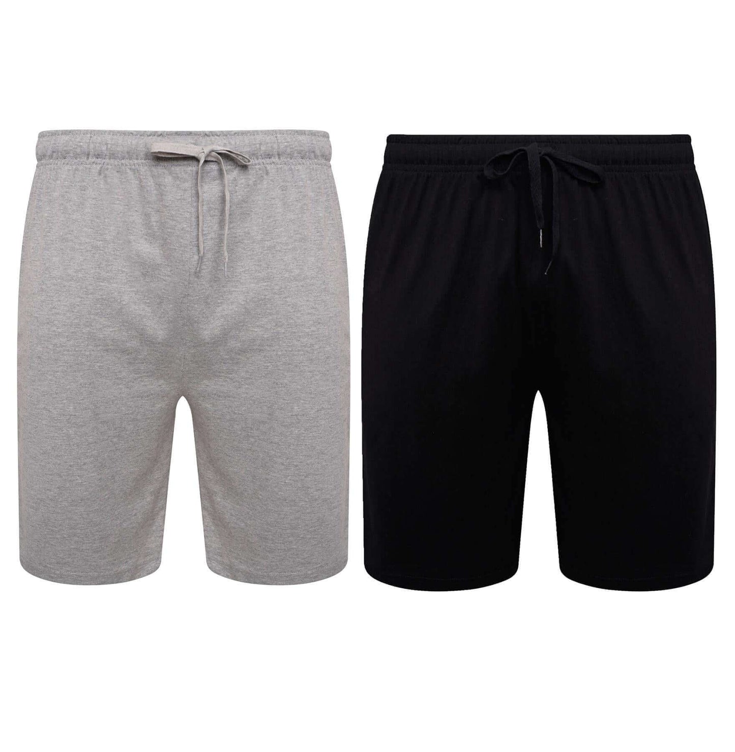 Sock Stack Men's Cotton Lounge Shorts Stretchable 2 Pack Black Navy Grey Durable and Cozy Loungewear Sizes M To 5XL Relaxed Fit