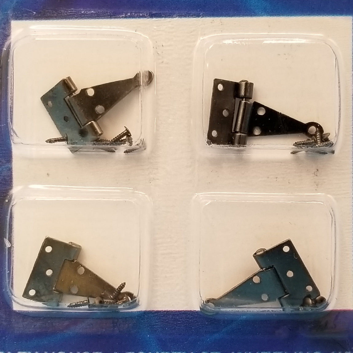 T-Hinges with Nails - Set of 4 - 1/12 Scale Dollhouse Miniature