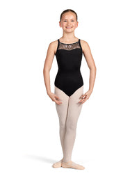 CL5237 - Girls Black Cross Back Cami Leotard - Select Size