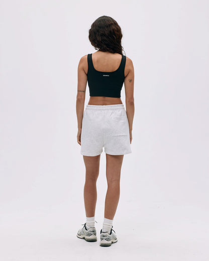Varsity Sweat Shorts - Light Grey Melange/Black