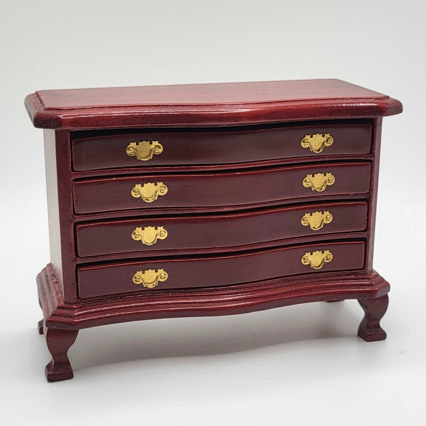 Chest of Drawers - Mahogany 4-Drawer - 1/12 Scale Dollhouse Miniature