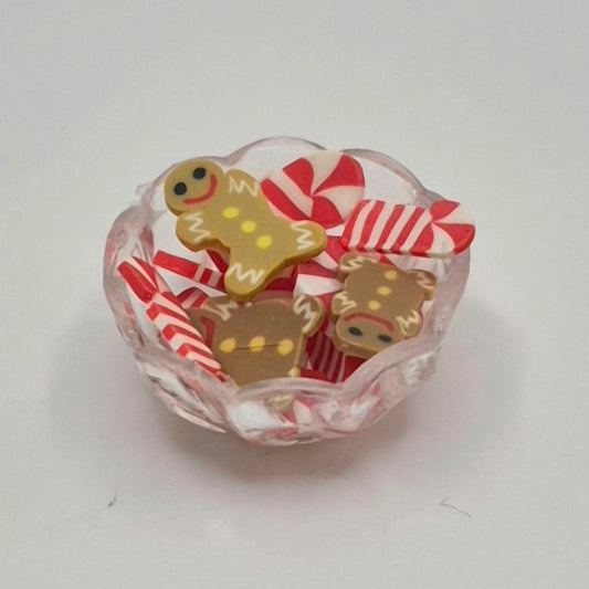 Christmas Candy Dish - 1/12 Scale Dollhouse Miniature