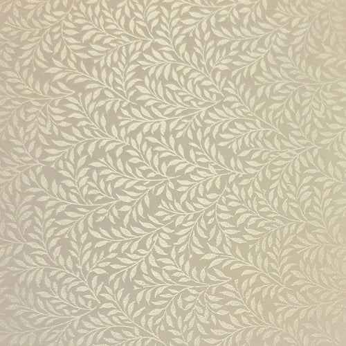 Ivory on Ivory Leaf Pattern - Satin Finish Wallpaper - 1/12 Scale Dollhouse Miniature