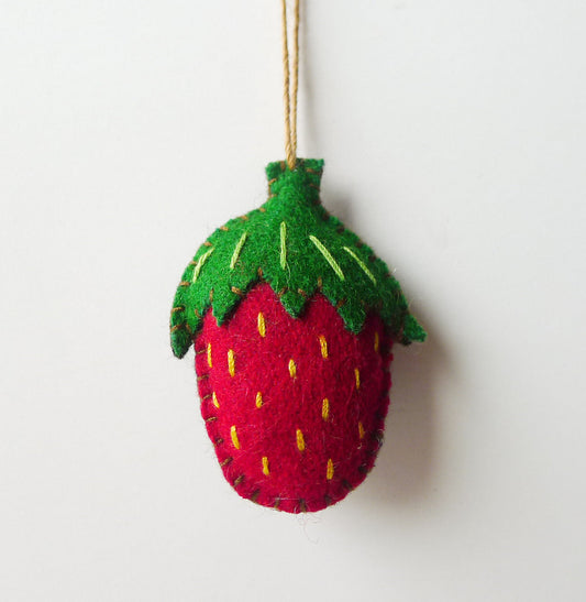 2" Felt Hanging Strawberry