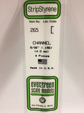 Evergreen Channel .156" - Opaque White Polystyrene - #265