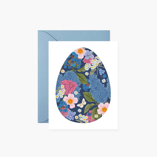 Blue Easter Egg Greeting Card - Botanica Paper Co.