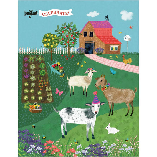 Goat Party Birthday Card