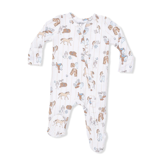 Cowboy Nursery 2-Way Zipper Footie