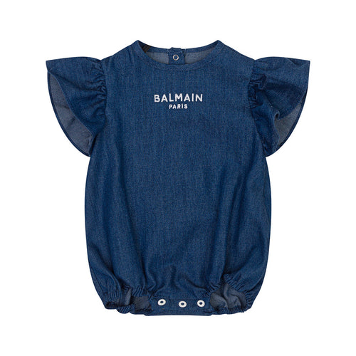 Balmain Kids Chambray Romper