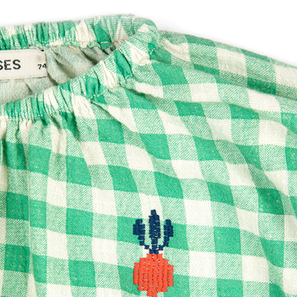 Bobo Choses Pixel Sugar Beet Vichy Woven Blouse