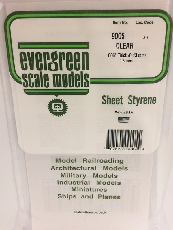 Evergreen Clear Sheet .005" - 6x12 - Clear Polystyrene - #9005