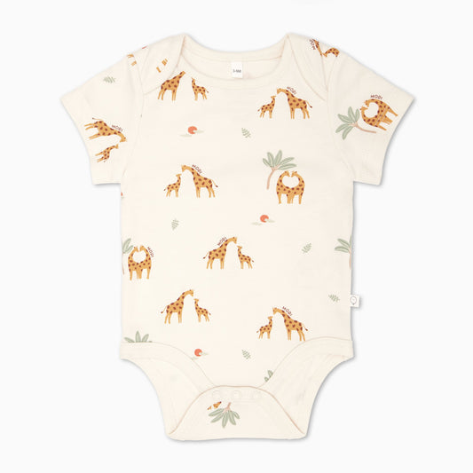 Giraffe Print Short Sleeve Bodysuit