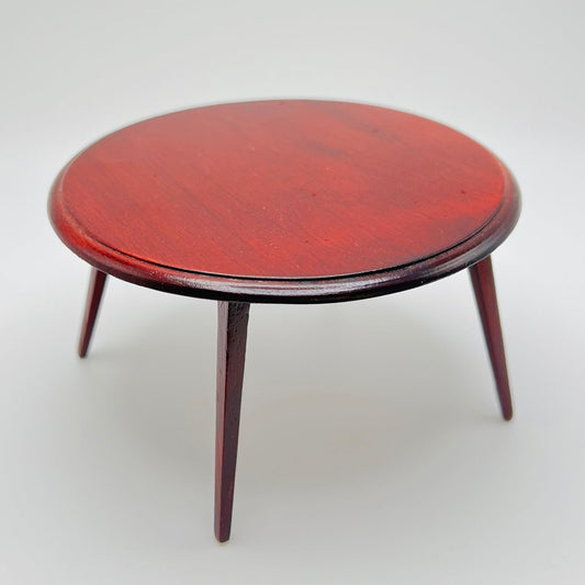 Round Kitchen Table - Mahogany - 1/12 Scale Dollhouse Miniature