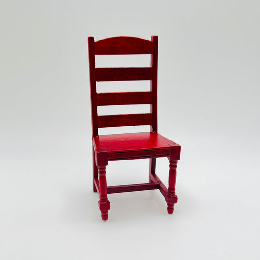 Ladder Back Side Chair - Mahogany - 1/12 Scale Dollhouse Miniature