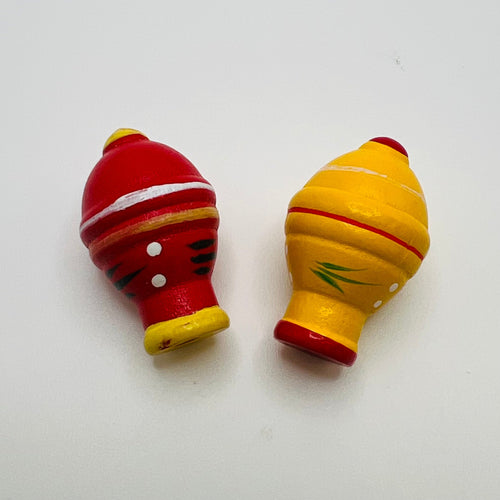 Set of 2 Wood Tops - 1/12 Scale Dollhouse Miniature