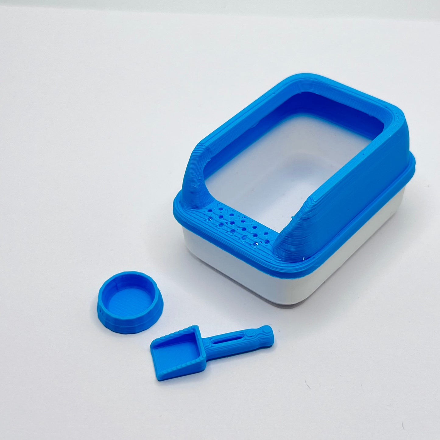 Cat Litter with Scoop and Bowl - Plastic - 1/12 Scale Dollhouse Miniature