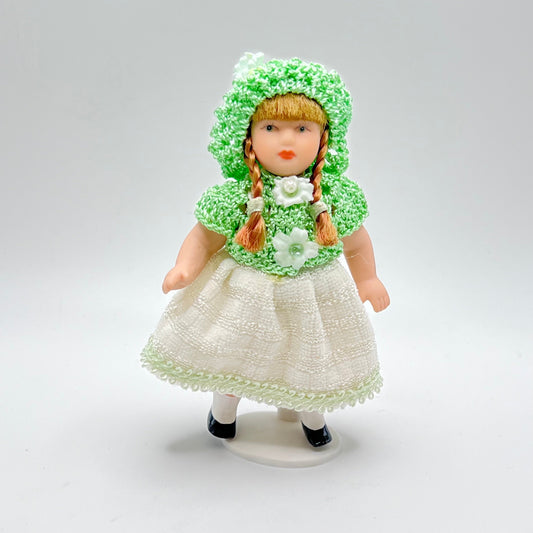 Porcelain Doll Girl - 1/12 Scale Dollhouse Miniature