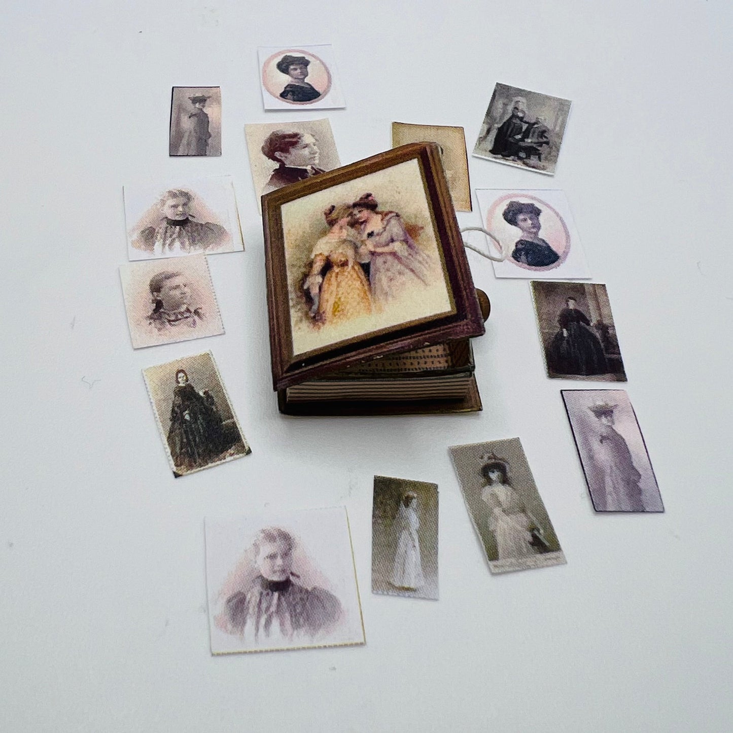 Memory Box with Old Pictures - 1/12 Scale Dollhouse Miniature