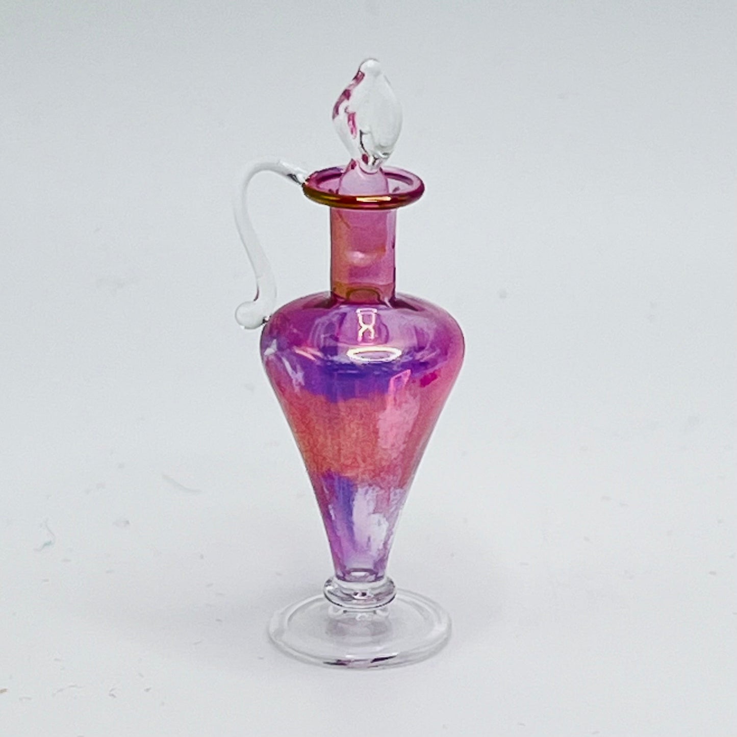 Iridescent Cranberry Glass Jug - 1/12 Scale Dollhouse Miniature