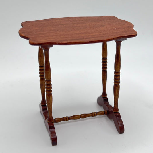 Handmade Cherry-Like Finish Side Table - 1/12 Scale Dollhouse Miniature