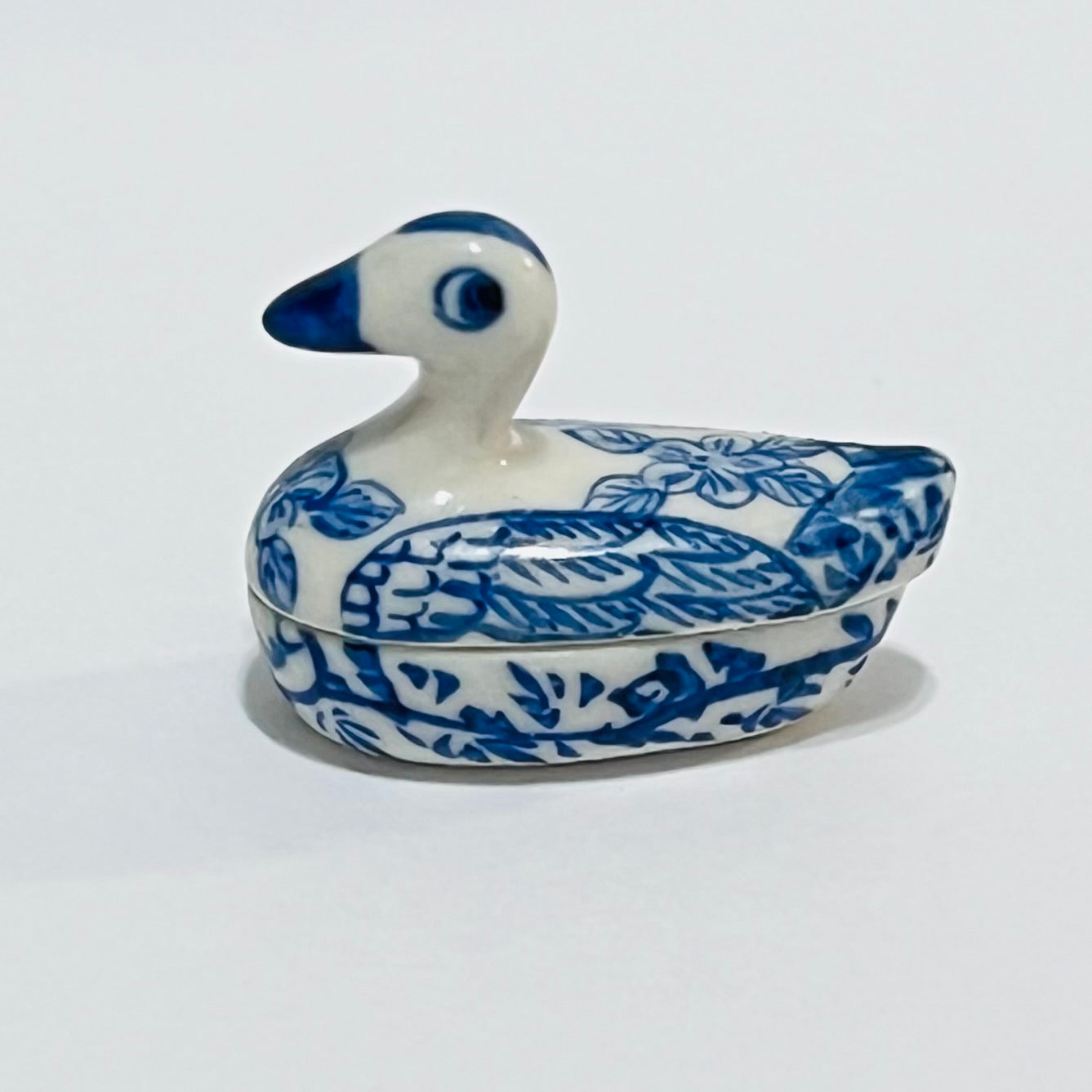 Ceramic Duck Trinket Box- 1/2 Scale Dollhouse Miniature