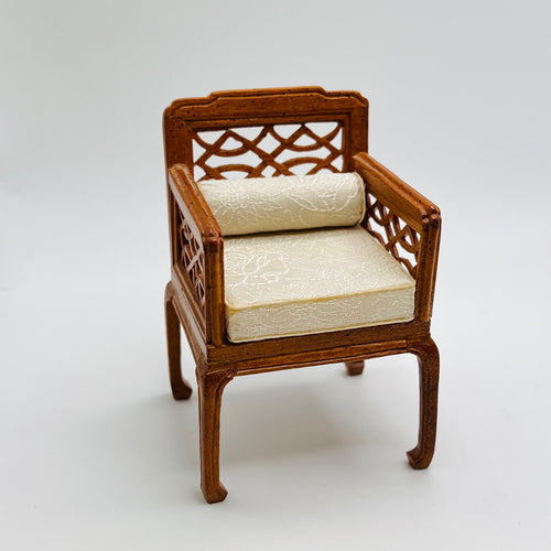 Bespaq Chair - Light Walnut - 1/12 Scale Dollhouse Miniature