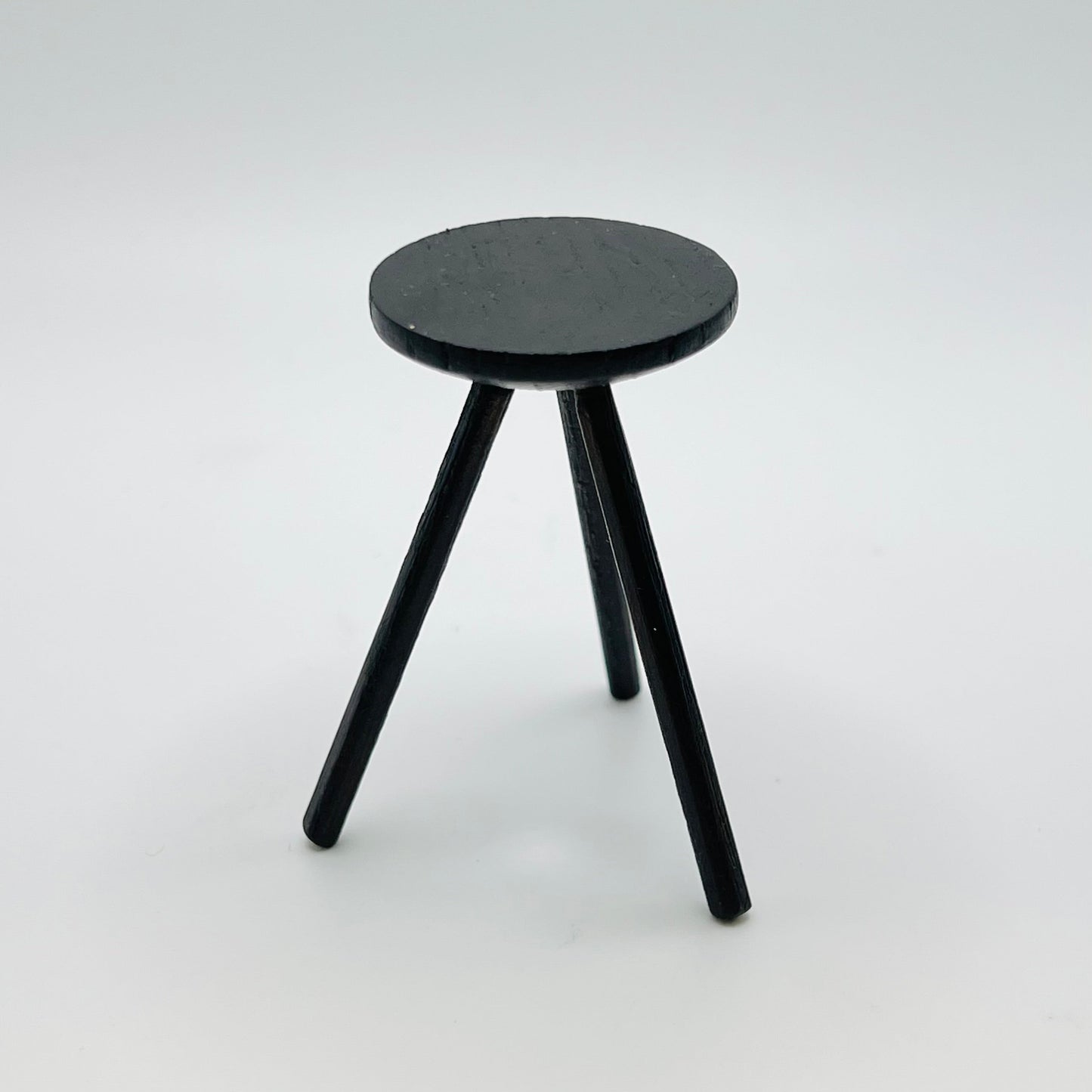 3-Legged Tall Stool - Black - 1/12 Scale Dollhouse Miniature