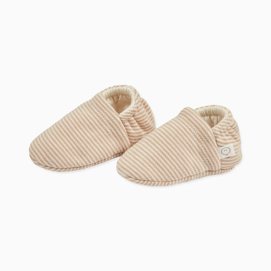 Baby Booties - Oatmeal Stripe