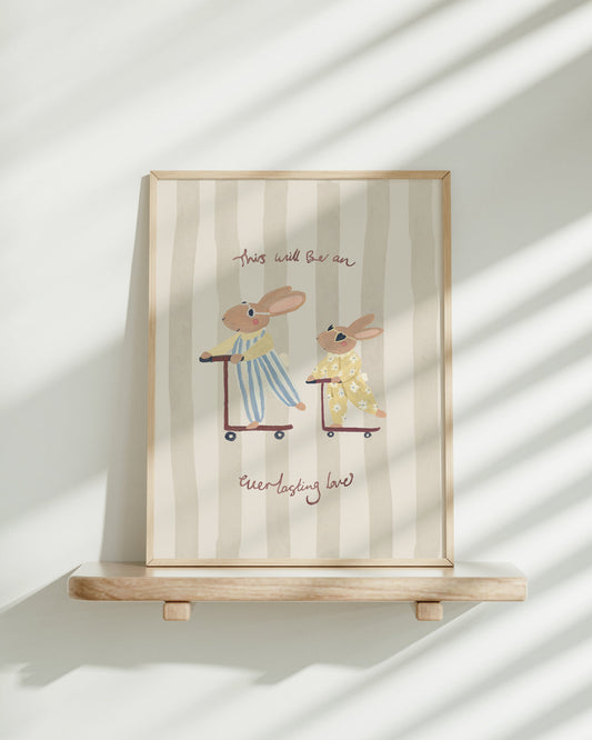 Everlasting Love - Big Brother Rabbit Art Print