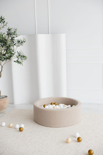 Monio - Beige Boucle Ball Pit + Balls (colour of your choice)