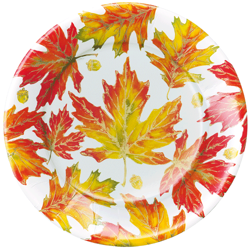Autumn Hues White Caspari Salad/Dessert Plates
