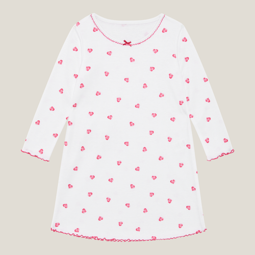 Long Sleeve Nightdress - Pink Heart